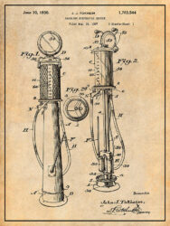 Reproduction d'un brevet (1927/1930) pour John J. Tokheim (© fineartamerica.com)