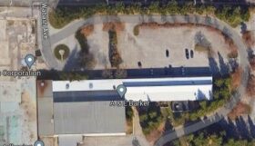 Vue Google Maps montrant un bâtiment à l'est de l'ex-usine Tokheim (© usautoindustryworldwartwo.com)