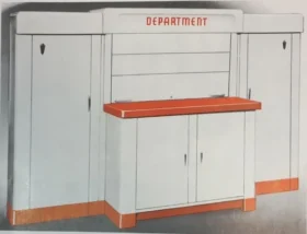 Présentation du banc d'essai Kent-Moore (illustration 1945-1948) (© servicemerchandisers.com)