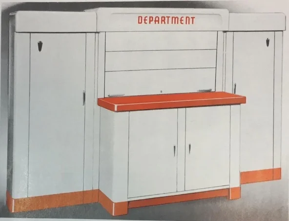 Présentation du banc d'essai Kent-Moore (illustration 1945-1948) (© servicemerchandisers.com)