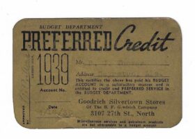 Véritable carte de crédit de 1939